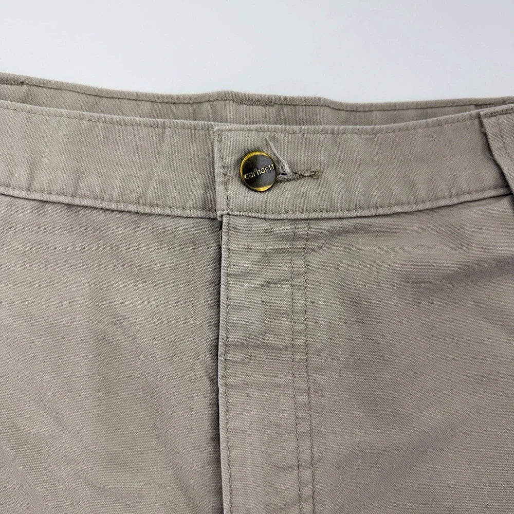 Carhartt Mens Relaxed Fit Cotton Canvas Cargo Work Shorts Tan Khaki 38